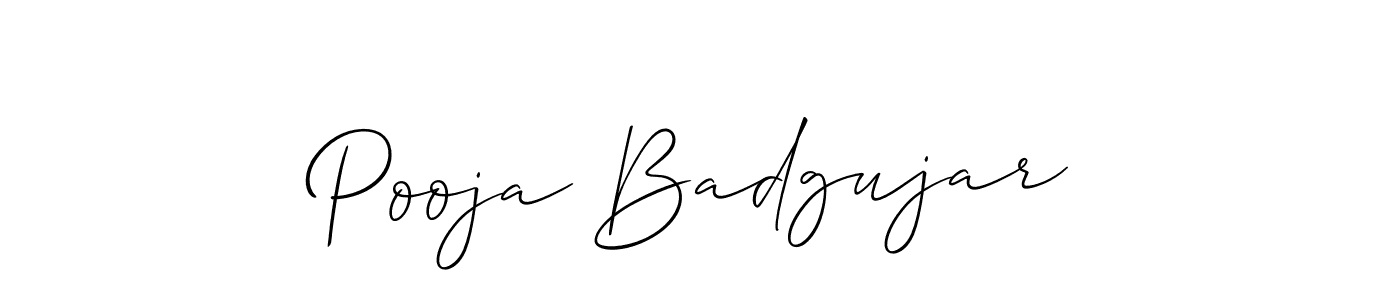 Use a signature maker to create a handwritten signature online. With this signature software, you can design (Allison_Script) your own signature for name Pooja Badgujar. Pooja Badgujar signature style 2 images and pictures png