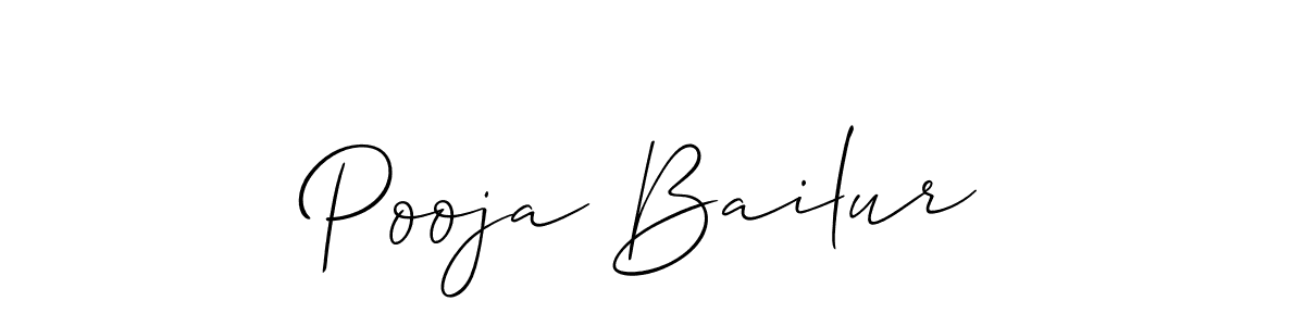 Allison_Script is a professional signature style that is perfect for those who want to add a touch of class to their signature. It is also a great choice for those who want to make their signature more unique. Get Pooja Bailur name to fancy signature for free. Pooja Bailur signature style 2 images and pictures png