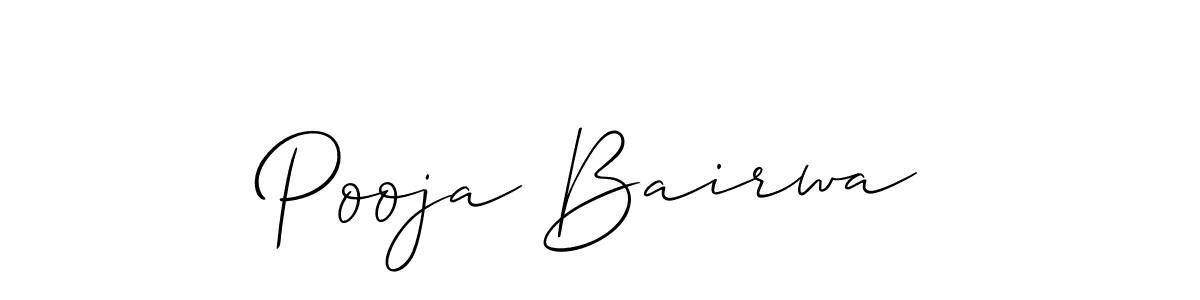 The best way (Allison_Script) to make a short signature is to pick only two or three words in your name. The name Pooja Bairwa include a total of six letters. For converting this name. Pooja Bairwa signature style 2 images and pictures png