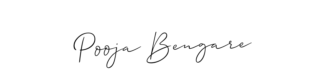 The best way (Allison_Script) to make a short signature is to pick only two or three words in your name. The name Pooja Bengare include a total of six letters. For converting this name. Pooja Bengare signature style 2 images and pictures png