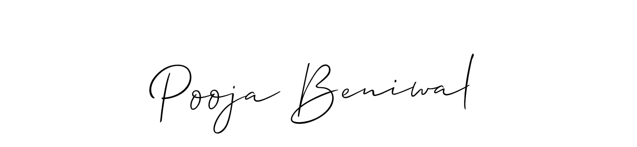 Make a beautiful signature design for name Pooja Beniwal. With this signature (Allison_Script) style, you can create a handwritten signature for free. Pooja Beniwal signature style 2 images and pictures png