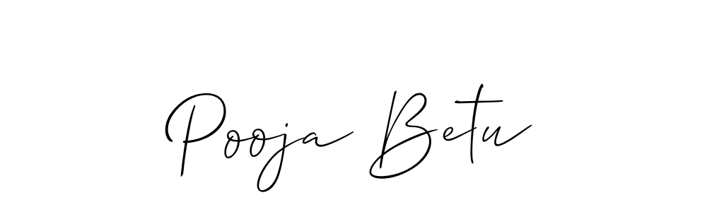 Best and Professional Signature Style for Pooja Betu. Allison_Script Best Signature Style Collection. Pooja Betu signature style 2 images and pictures png