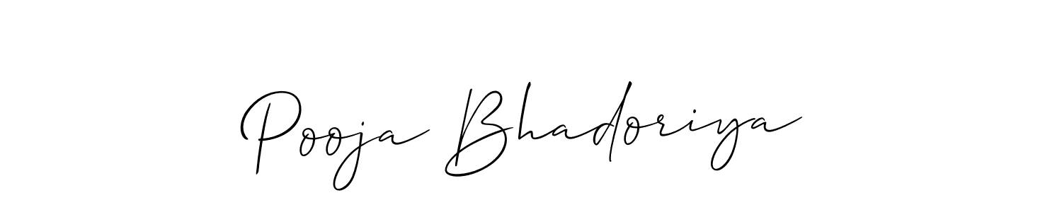 How to make Pooja Bhadoriya name signature. Use Allison_Script style for creating short signs online. This is the latest handwritten sign. Pooja Bhadoriya signature style 2 images and pictures png
