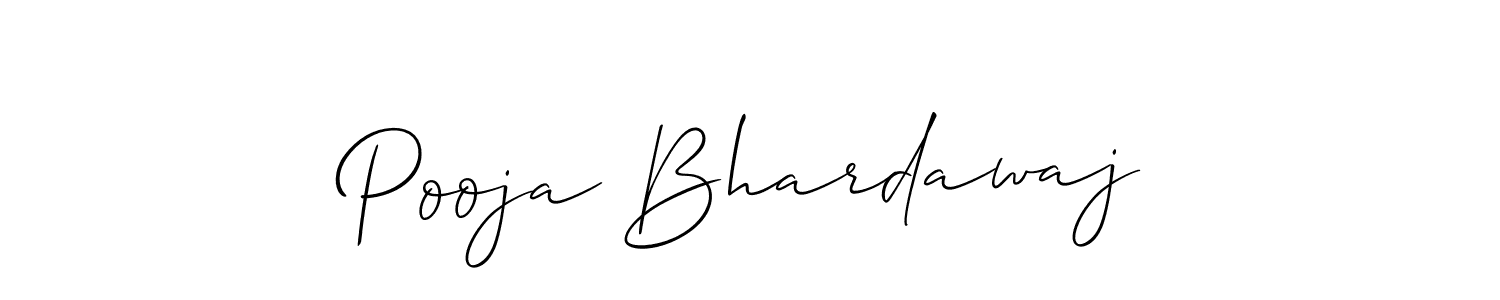 Allison_Script is a professional signature style that is perfect for those who want to add a touch of class to their signature. It is also a great choice for those who want to make their signature more unique. Get Pooja Bhardawaj name to fancy signature for free. Pooja Bhardawaj signature style 2 images and pictures png