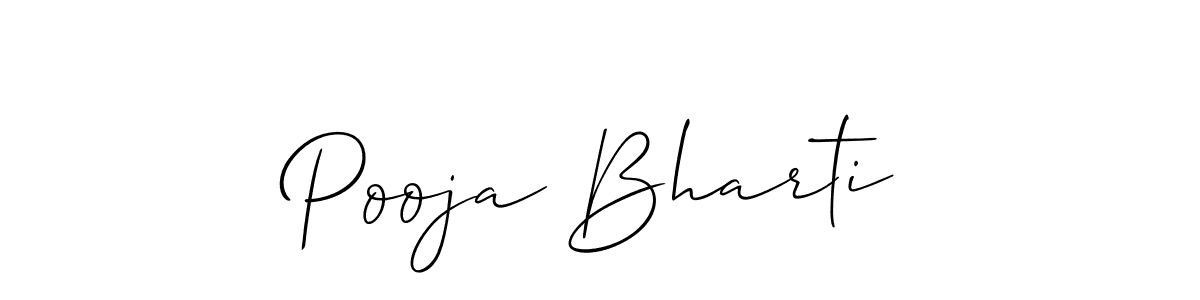 How to make Pooja Bharti name signature. Use Allison_Script style for creating short signs online. This is the latest handwritten sign. Pooja Bharti signature style 2 images and pictures png