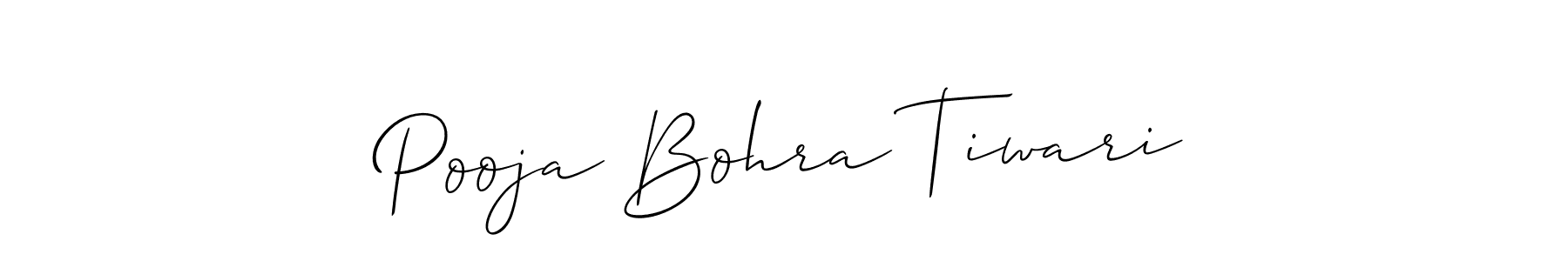 It looks lik you need a new signature style for name Pooja Bohra Tiwari. Design unique handwritten (Allison_Script) signature with our free signature maker in just a few clicks. Pooja Bohra Tiwari signature style 2 images and pictures png