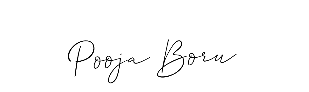 The best way (Allison_Script) to make a short signature is to pick only two or three words in your name. The name Pooja Boru include a total of six letters. For converting this name. Pooja Boru signature style 2 images and pictures png