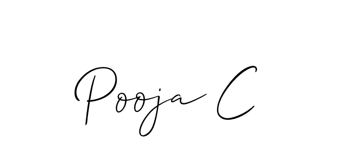 Design your own signature with our free online signature maker. With this signature software, you can create a handwritten (Allison_Script) signature for name Pooja C. Pooja C signature style 2 images and pictures png