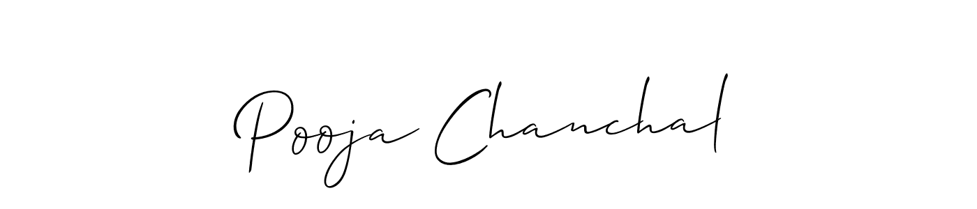Make a short Pooja Chanchal signature style. Manage your documents anywhere anytime using Allison_Script. Create and add eSignatures, submit forms, share and send files easily. Pooja Chanchal signature style 2 images and pictures png