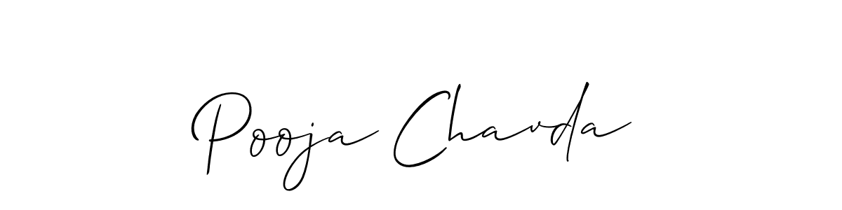 Create a beautiful signature design for name Pooja Chavda. With this signature (Allison_Script) fonts, you can make a handwritten signature for free. Pooja Chavda signature style 2 images and pictures png