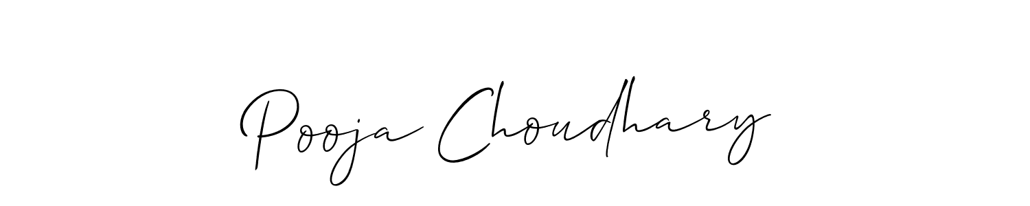 Make a beautiful signature design for name Pooja Choudhary. With this signature (Allison_Script) style, you can create a handwritten signature for free. Pooja Choudhary signature style 2 images and pictures png