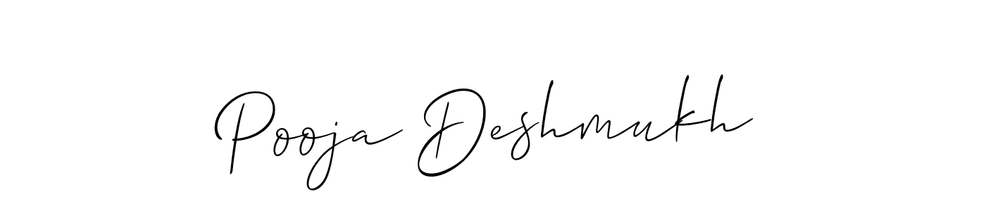 Also we have Pooja Deshmukh name is the best signature style. Create professional handwritten signature collection using Allison_Script autograph style. Pooja Deshmukh signature style 2 images and pictures png