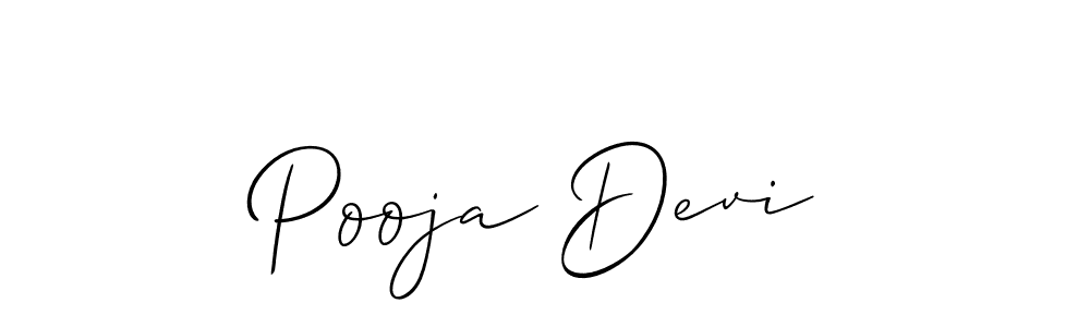How to make Pooja Devi name signature. Use Allison_Script style for creating short signs online. This is the latest handwritten sign. Pooja Devi signature style 2 images and pictures png