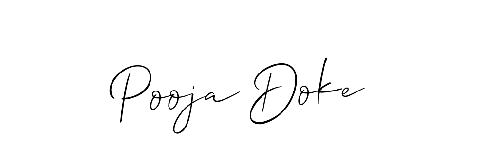 Pooja Doke stylish signature style. Best Handwritten Sign (Allison_Script) for my name. Handwritten Signature Collection Ideas for my name Pooja Doke. Pooja Doke signature style 2 images and pictures png