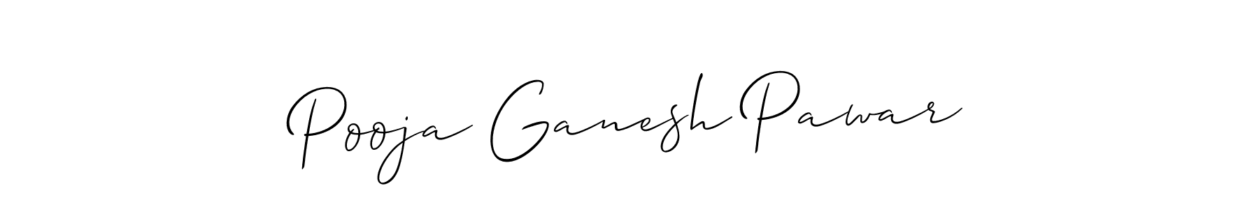 Make a beautiful signature design for name Pooja Ganesh Pawar. With this signature (Allison_Script) style, you can create a handwritten signature for free. Pooja Ganesh Pawar signature style 2 images and pictures png