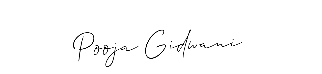 Allison_Script is a professional signature style that is perfect for those who want to add a touch of class to their signature. It is also a great choice for those who want to make their signature more unique. Get Pooja Gidwani name to fancy signature for free. Pooja Gidwani signature style 2 images and pictures png