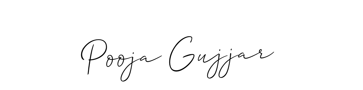 Make a beautiful signature design for name Pooja Gujjar. With this signature (Allison_Script) style, you can create a handwritten signature for free. Pooja Gujjar signature style 2 images and pictures png