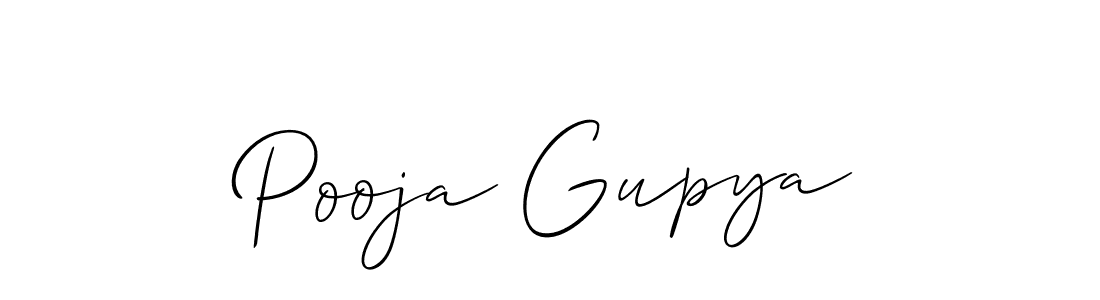 Create a beautiful signature design for name Pooja Gupya. With this signature (Allison_Script) fonts, you can make a handwritten signature for free. Pooja Gupya signature style 2 images and pictures png