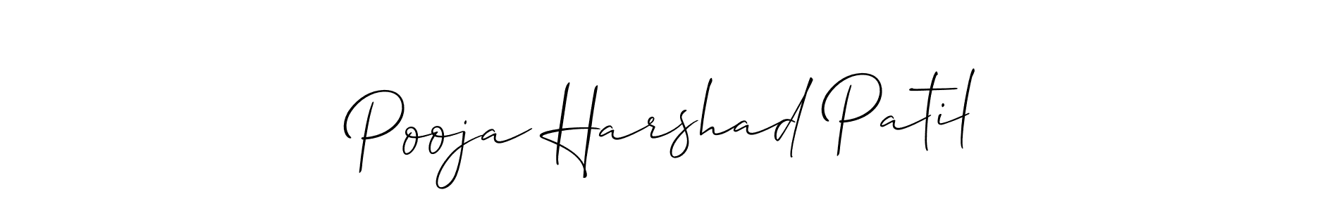 Make a beautiful signature design for name Pooja Harshad Patil. With this signature (Allison_Script) style, you can create a handwritten signature for free. Pooja Harshad Patil signature style 2 images and pictures png