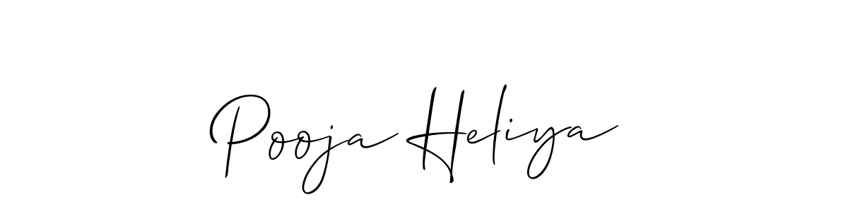 Also we have Pooja Heliya name is the best signature style. Create professional handwritten signature collection using Allison_Script autograph style. Pooja Heliya signature style 2 images and pictures png