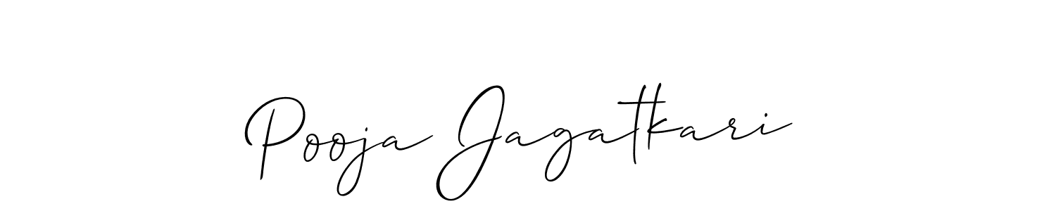 Make a beautiful signature design for name Pooja Jagatkari. With this signature (Allison_Script) style, you can create a handwritten signature for free. Pooja Jagatkari signature style 2 images and pictures png