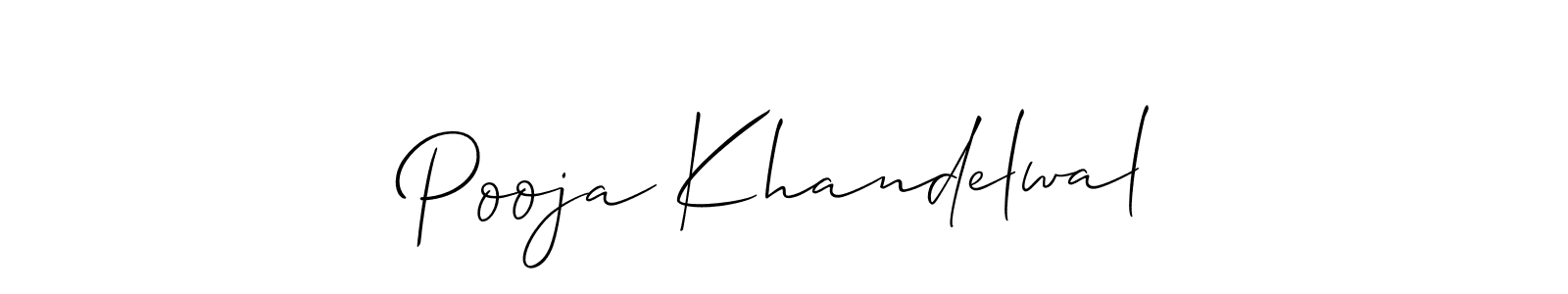 This is the best signature style for the Pooja Khandelwal name. Also you like these signature font (Allison_Script). Mix name signature. Pooja Khandelwal signature style 2 images and pictures png