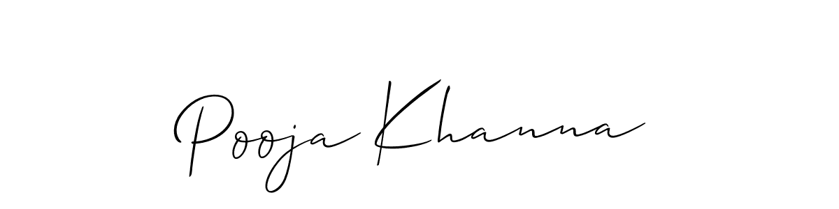 The best way (Allison_Script) to make a short signature is to pick only two or three words in your name. The name Pooja Khanna include a total of six letters. For converting this name. Pooja Khanna signature style 2 images and pictures png