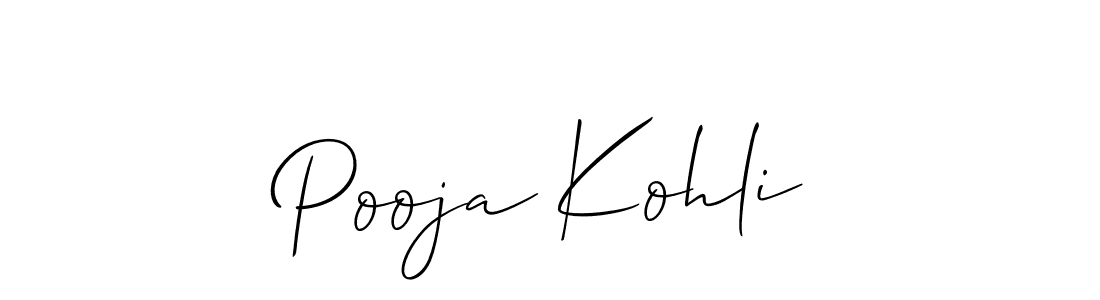 How to make Pooja Kohli name signature. Use Allison_Script style for creating short signs online. This is the latest handwritten sign. Pooja Kohli signature style 2 images and pictures png