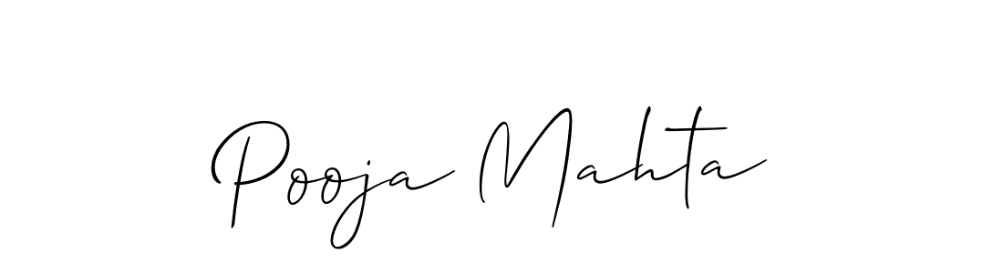 Create a beautiful signature design for name Pooja Mahta. With this signature (Allison_Script) fonts, you can make a handwritten signature for free. Pooja Mahta signature style 2 images and pictures png