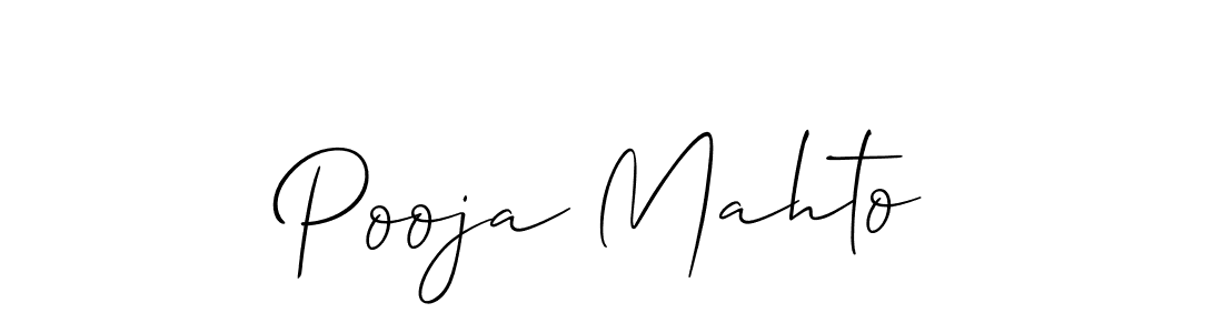 Create a beautiful signature design for name Pooja Mahto. With this signature (Allison_Script) fonts, you can make a handwritten signature for free. Pooja Mahto signature style 2 images and pictures png