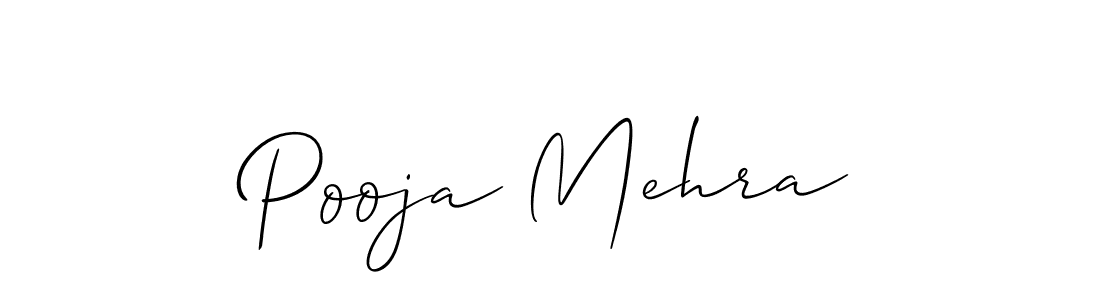 Create a beautiful signature design for name Pooja Mehra. With this signature (Allison_Script) fonts, you can make a handwritten signature for free. Pooja Mehra signature style 2 images and pictures png
