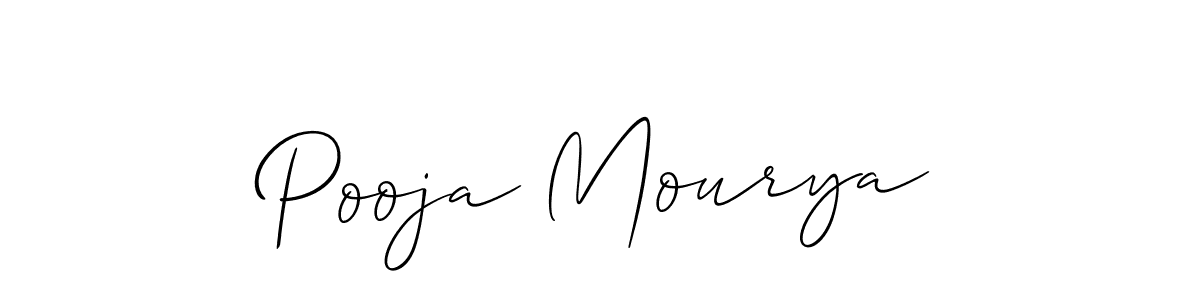 Make a beautiful signature design for name Pooja Mourya. With this signature (Allison_Script) style, you can create a handwritten signature for free. Pooja Mourya signature style 2 images and pictures png