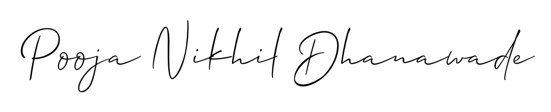 A timeless handwritten aesthetic for Pooja Nikhil Dhanawade. The Allison_Script font gives your signature a handcrafted feel with natural curves. Pooja Nikhil Dhanawade signature style 2 images and pictures png