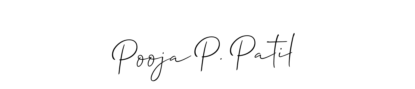 You should practise on your own different ways (Allison_Script) to write your name (Pooja P. Patil) in signature. don't let someone else do it for you. Pooja P. Patil signature style 2 images and pictures png