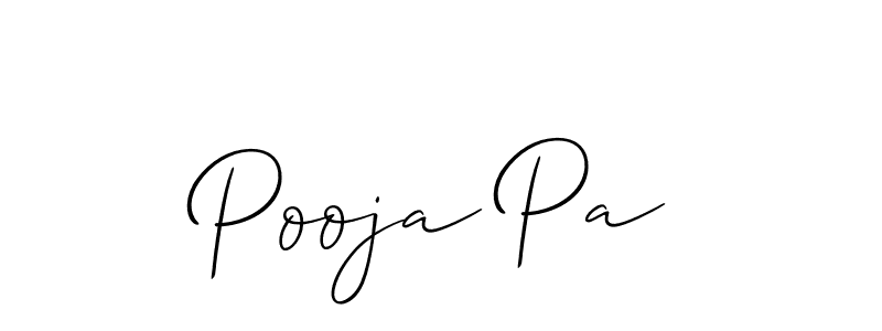 Make a beautiful signature design for name Pooja Pa. With this signature (Allison_Script) style, you can create a handwritten signature for free. Pooja Pa signature style 2 images and pictures png