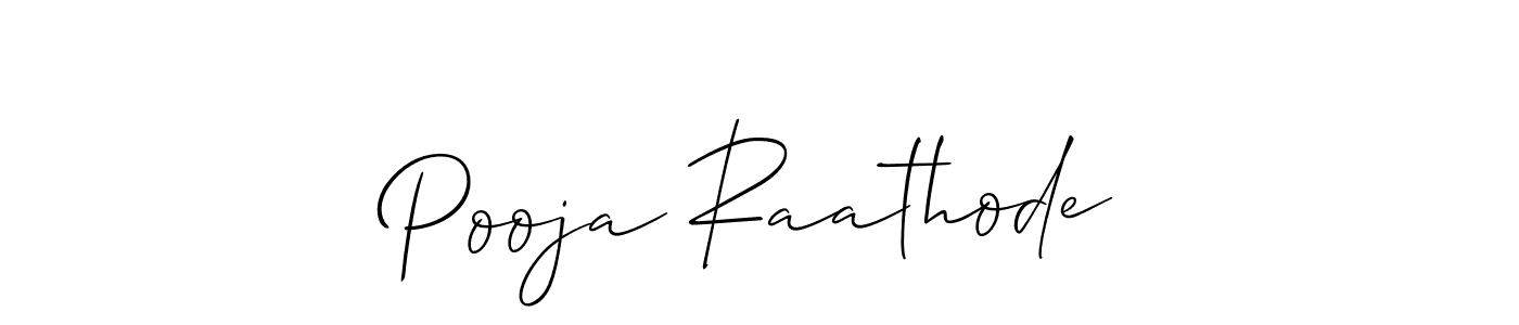 Use a signature maker to create a handwritten signature online. With this signature software, you can design (Allison_Script) your own signature for name Pooja Raathode. Pooja Raathode signature style 2 images and pictures png