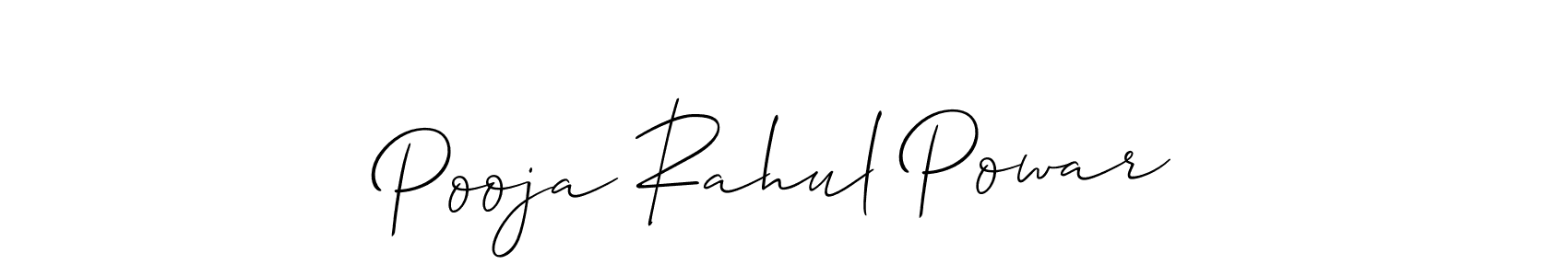 Make a beautiful signature design for name Pooja Rahul Powar. With this signature (Allison_Script) style, you can create a handwritten signature for free. Pooja Rahul Powar signature style 2 images and pictures png