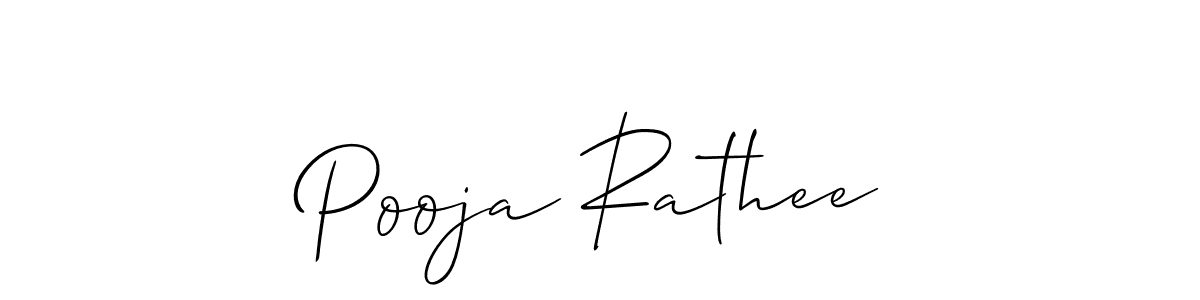 Make a beautiful signature design for name Pooja Rathee. With this signature (Allison_Script) style, you can create a handwritten signature for free. Pooja Rathee signature style 2 images and pictures png