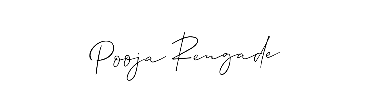 Pooja Rengade stylish signature style. Best Handwritten Sign (Allison_Script) for my name. Handwritten Signature Collection Ideas for my name Pooja Rengade. Pooja Rengade signature style 2 images and pictures png