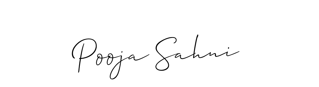 How to make Pooja Sahni name signature. Use Allison_Script style for creating short signs online. This is the latest handwritten sign. Pooja Sahni signature style 2 images and pictures png