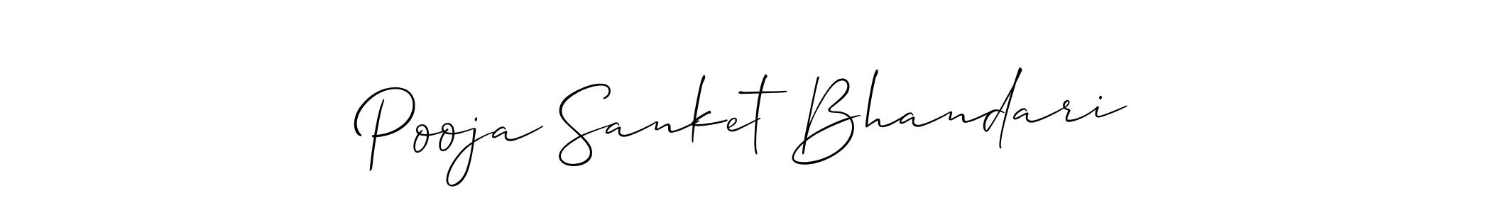 Pooja Sanket Bhandari stylish signature style. Best Handwritten Sign (Allison_Script) for my name. Handwritten Signature Collection Ideas for my name Pooja Sanket Bhandari. Pooja Sanket Bhandari signature style 2 images and pictures png