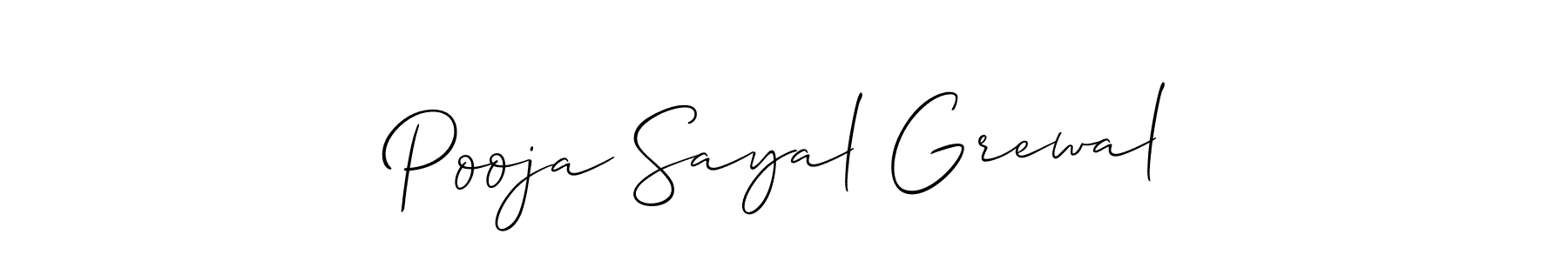 Similarly Allison_Script is the best handwritten signature design. Signature creator online .You can use it as an online autograph creator for name Pooja Sayal Grewal. Pooja Sayal Grewal signature style 2 images and pictures png