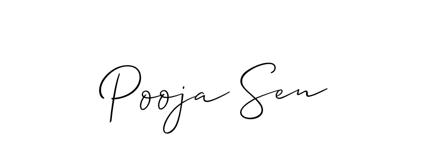 How to make Pooja Sen signature? Allison_Script is a professional autograph style. Create handwritten signature for Pooja Sen name. Pooja Sen signature style 2 images and pictures png