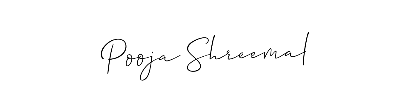 Use a signature maker to create a handwritten signature online. With this signature software, you can design (Allison_Script) your own signature for name Pooja Shreemal. Pooja Shreemal signature style 2 images and pictures png