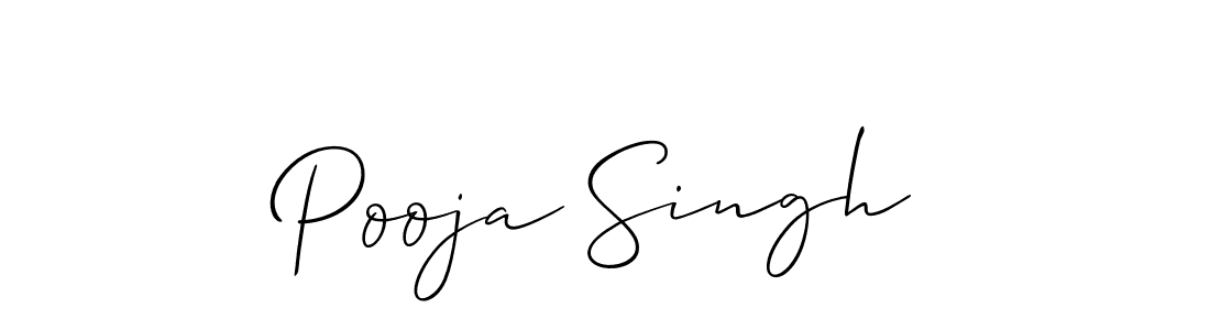 How to make Pooja Singh name signature. Use Allison_Script style for creating short signs online. This is the latest handwritten sign. Pooja Singh signature style 2 images and pictures png