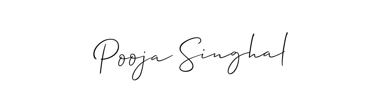 Also we have Pooja Singhal name is the best signature style. Create professional handwritten signature collection using Allison_Script autograph style. Pooja Singhal signature style 2 images and pictures png