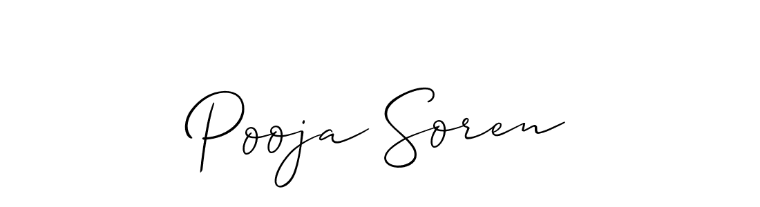 Create a beautiful signature design for name Pooja Soren. With this signature (Allison_Script) fonts, you can make a handwritten signature for free. Pooja Soren signature style 2 images and pictures png