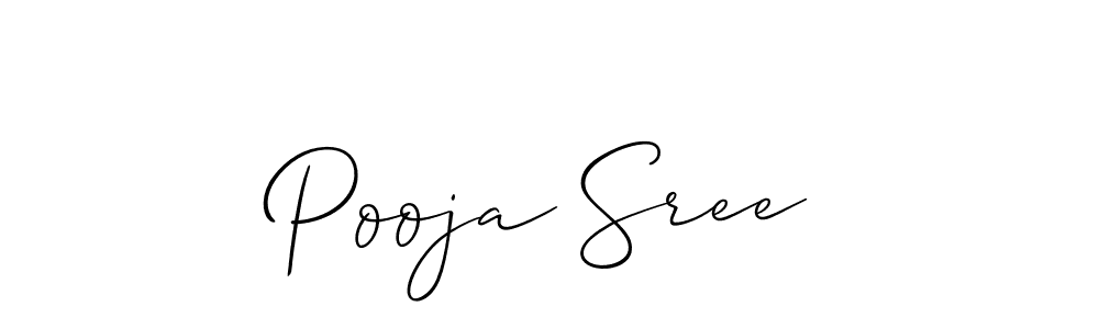 Similarly Allison_Script is the best handwritten signature design. Signature creator online .You can use it as an online autograph creator for name Pooja Sree. Pooja Sree signature style 2 images and pictures png