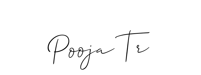 The best way (Allison_Script) to make a short signature is to pick only two or three words in your name. The name Pooja Tr include a total of six letters. For converting this name. Pooja Tr signature style 2 images and pictures png