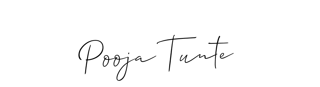 Make a beautiful signature design for name Pooja Tunte. With this signature (Allison_Script) style, you can create a handwritten signature for free. Pooja Tunte signature style 2 images and pictures png